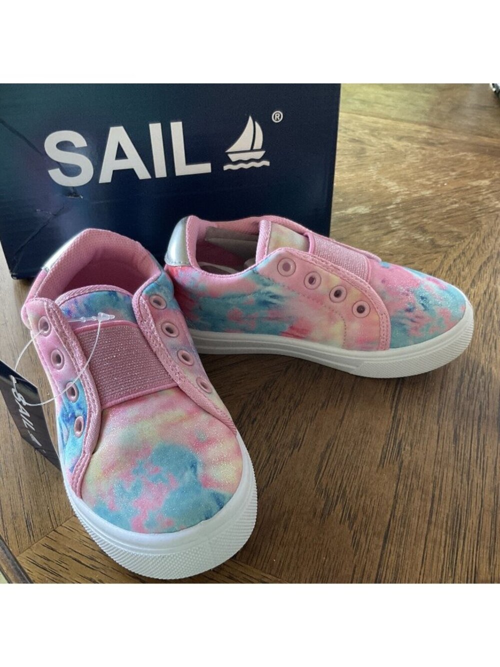 SAIL Girls Tie Dye Multi Color Slip-On Sneakers Tennis Shoe Little Kid Infant 7